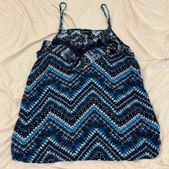Self Esteem Y2K Tie Dye Tank Top • Blue • Size Medium • EUC - Picture 1 of 2